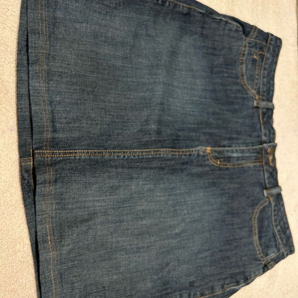 Aura Blue Denim with Gold Stitching